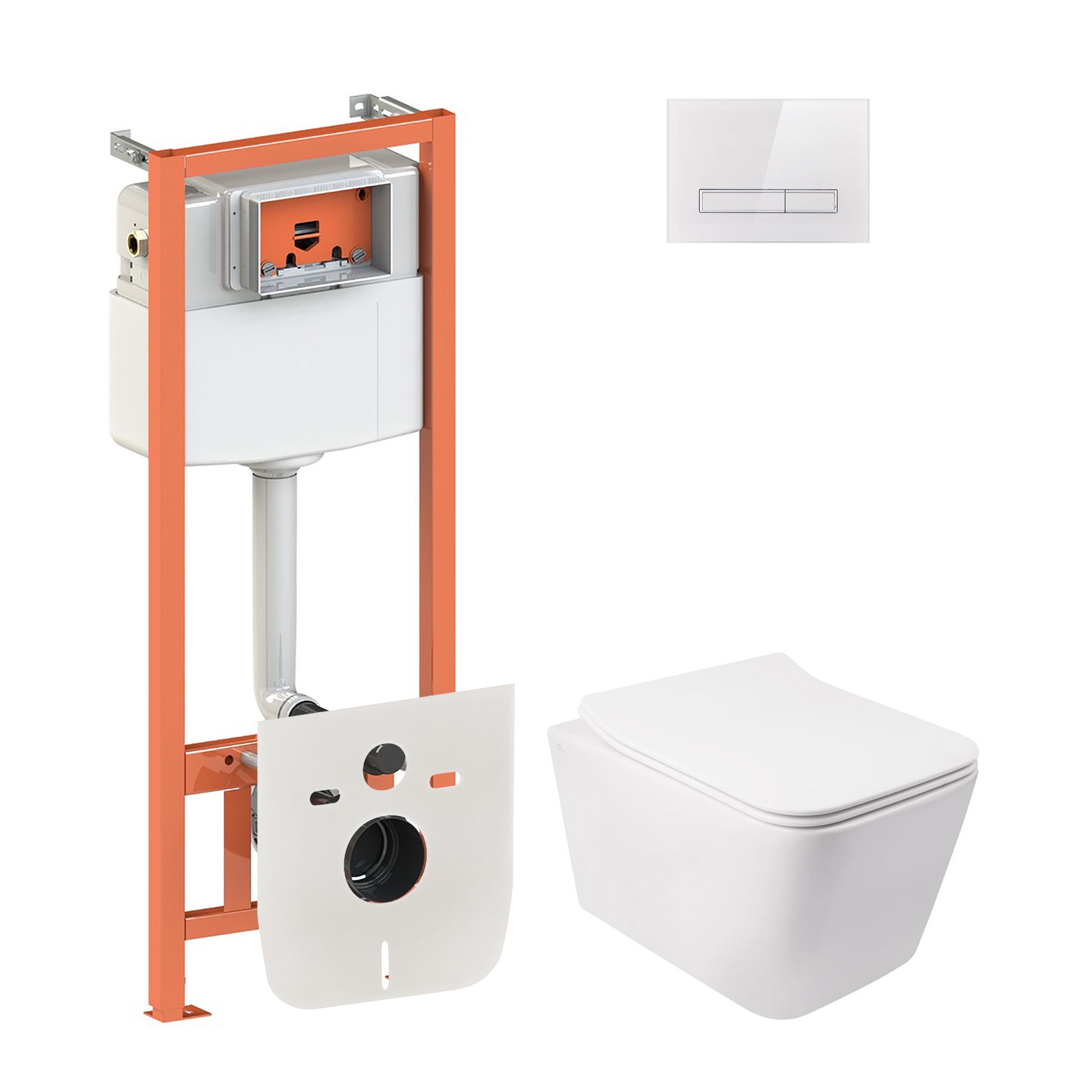 Комплект инсталляции Q-tap Nest QT05335170W0133M425V1105GW с унитазом кнопка Белый (124697) Комплект инсталляции Q-tap Nest QT05335170W0133M425V1105GW с унитазом кнопка Белый (124697)