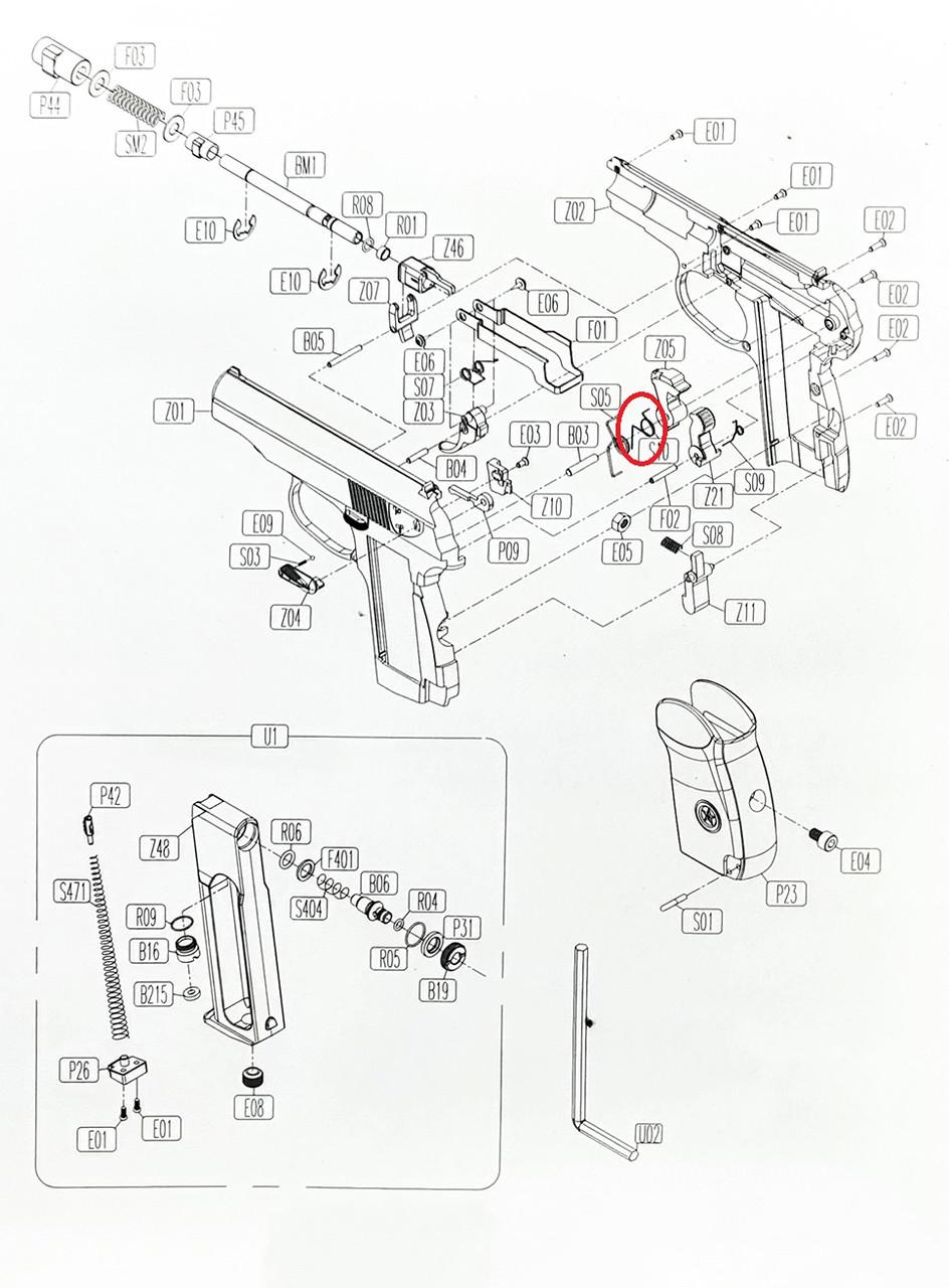 Пружина курка KWC KM-44/SAS Makarov/SAS Makarov SE/Gletcher PM (1392163948) - фото 3 Пружина курка KWC KM-44/SAS Makarov/SAS Makarov SE/Gletcher PM (1392163948) - фото 3