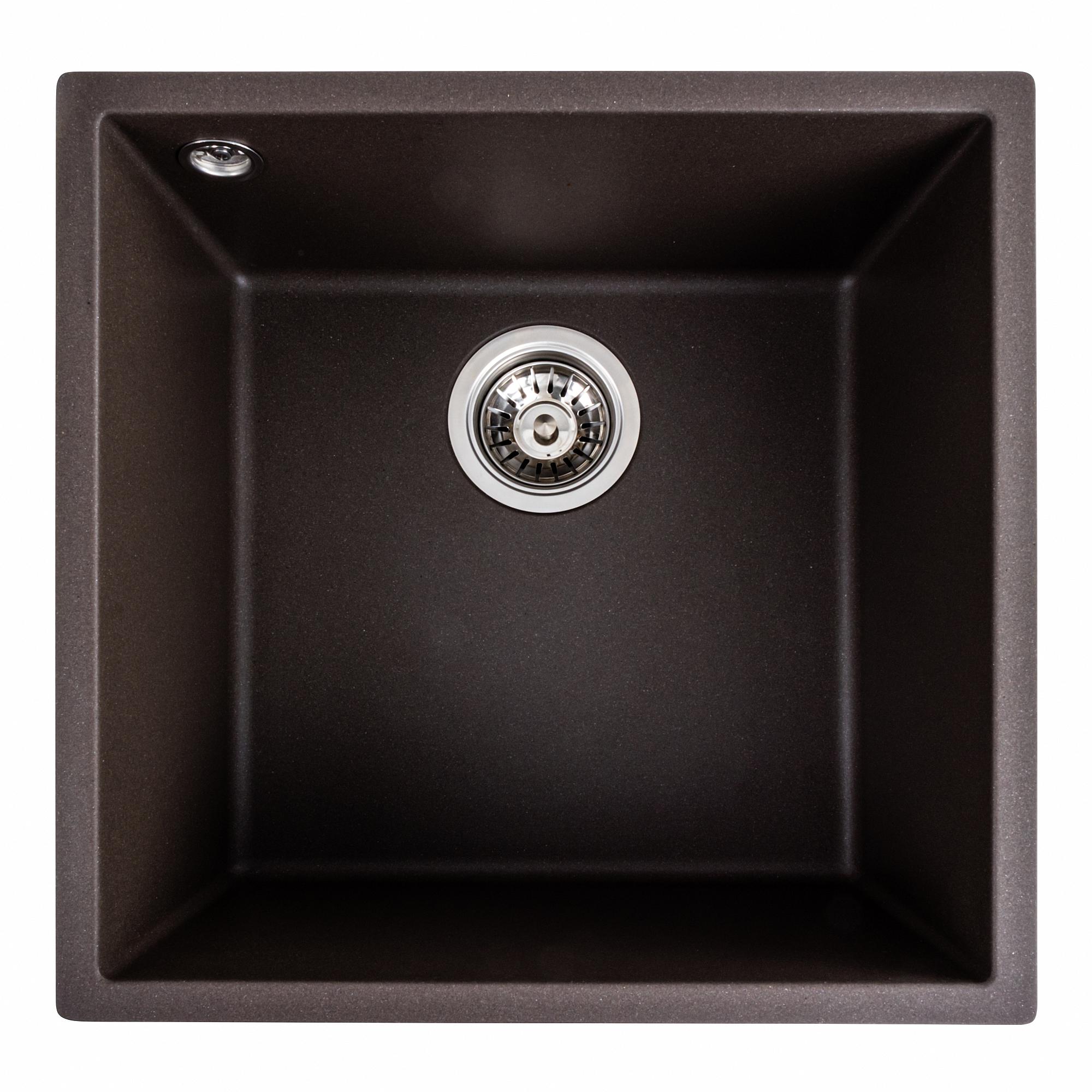 Мойка для кухни гранитная Platinum 4040 RUBA Темная скала матовый