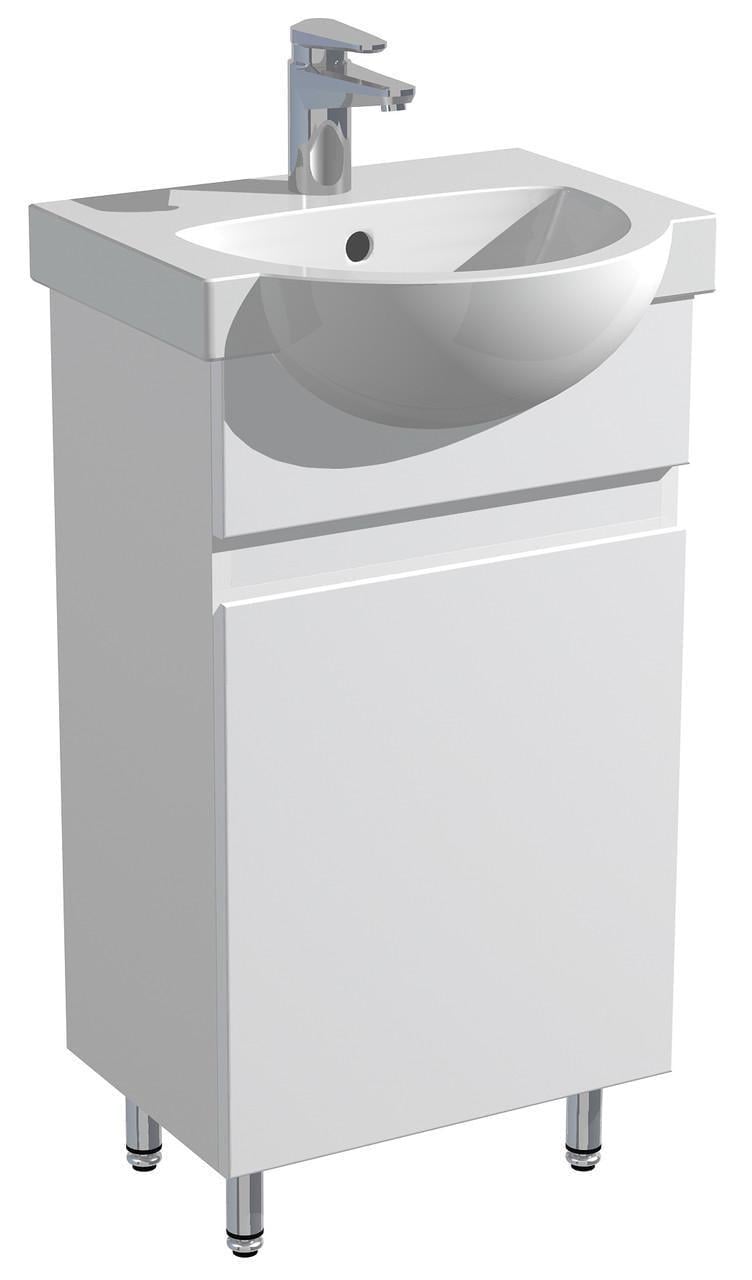 Тумба c умывальником Акцент 45 для ванной комнаты Белый