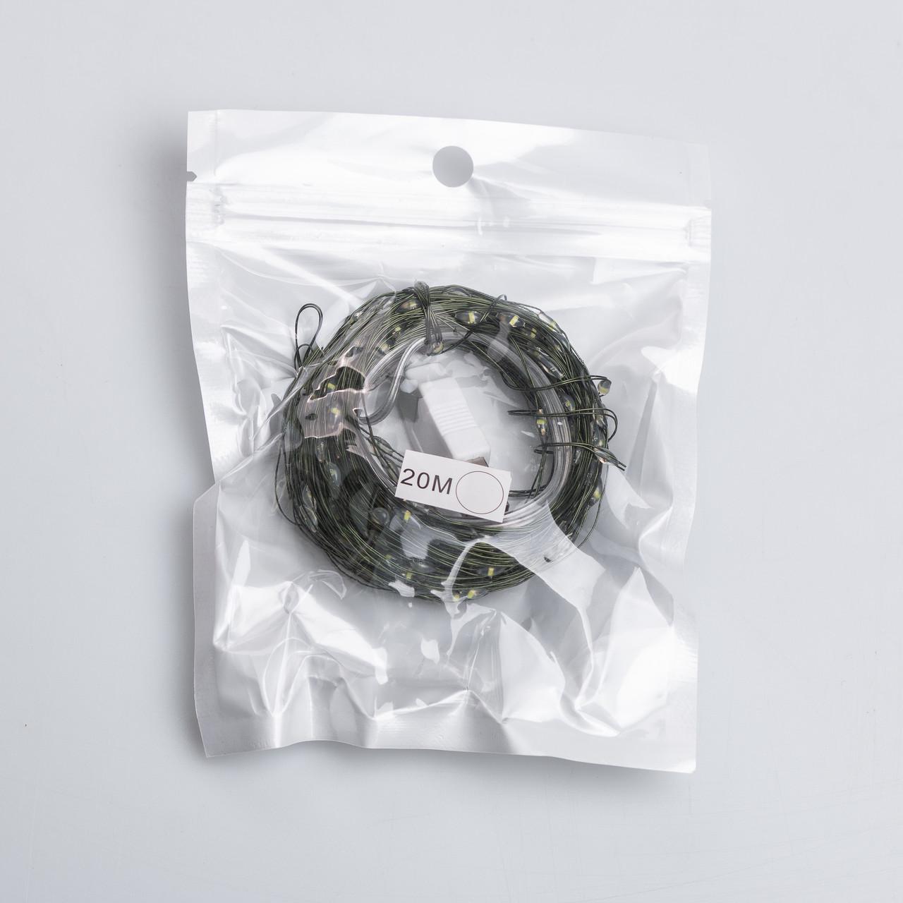 Гирлянда Роса нить 200 LED от USB зеленая 20 м Белый (USB200L20MGW) - фото 3 Гирлянда Роса нить 200 LED от USB зеленая 20 м Белый (USB200L20MGW) - фото 3