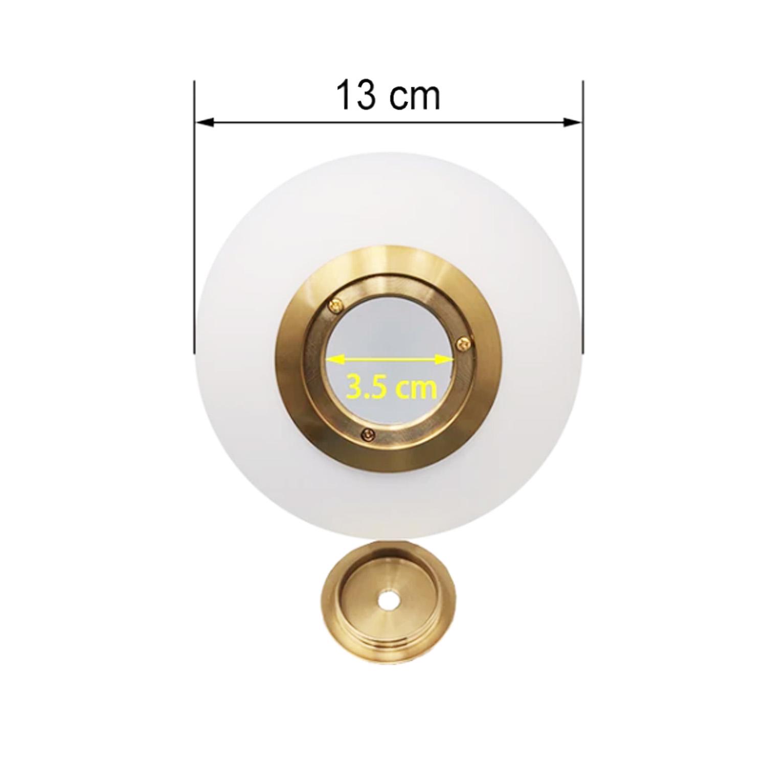 Плафон скляний матовий з бронзовим кріпленням під лампу G9/E14 Білий (D130) - фото 4 Плафон скляний матовий з бронзовим кріпленням під лампу G9/E14 Білий (D130) - фото 4