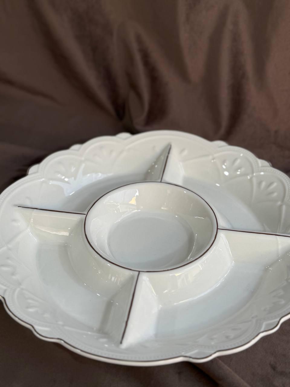 Менажница керамическая YIWU HP-20-31 5-ти секционная 32 см Белый (HP-20-31) - фото 3