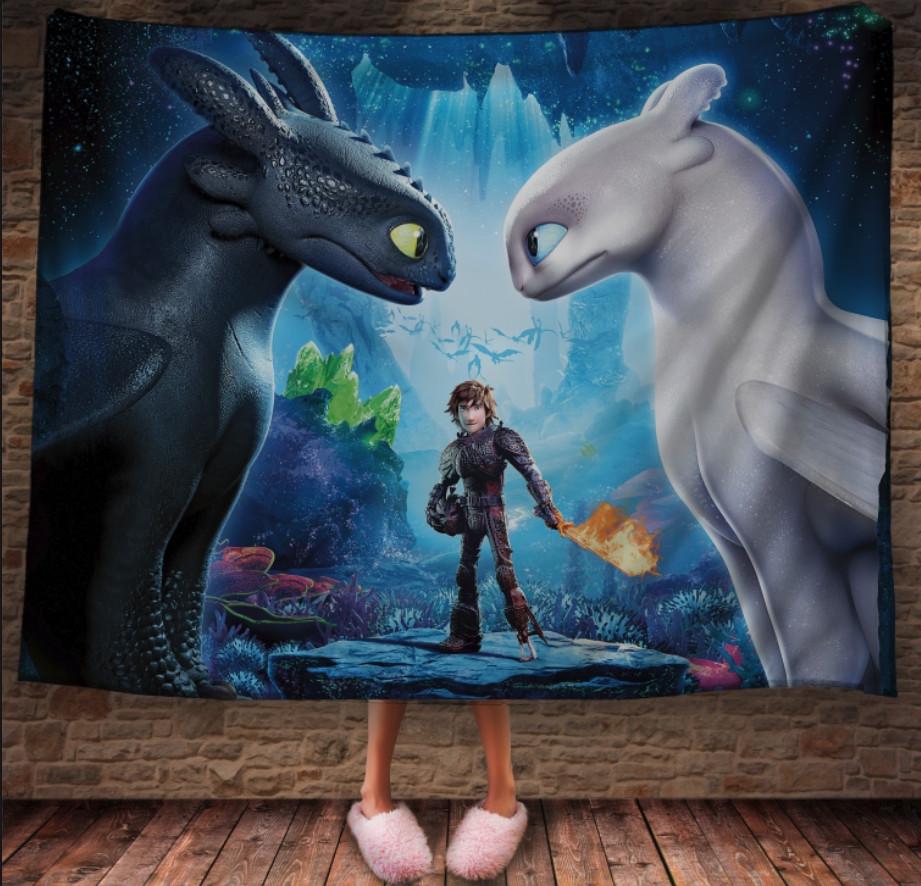 Плед с 3D принтом How to Train Your Dragon 150х200 см (epi_1899) Плед с 3D принтом How to Train Your Dragon 150х200 см (epi_1899)