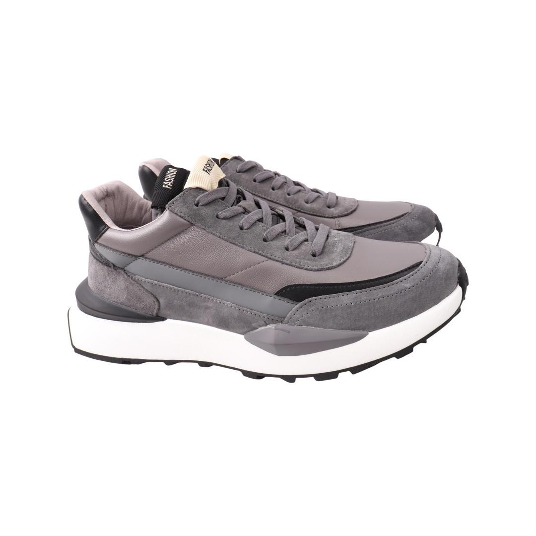 Кроссовки мужские Li Fexpert из кожи р. 41 Серый (757-21DK)