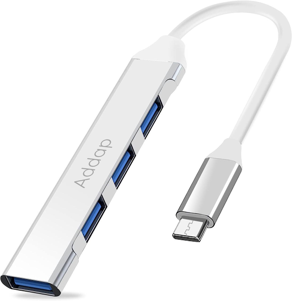 Хаб USB Type-C Addap UH-05C для ноутбука на 4 порти Silver - фото 2