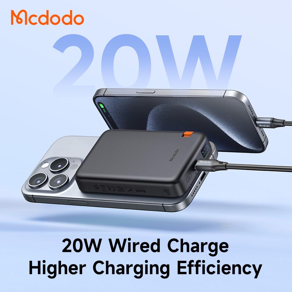 Повербанк бездротовий магнітний Mcdodo 2 в 1 MagSafe MC-1461 10000 mAh 20W Black - фото 10
