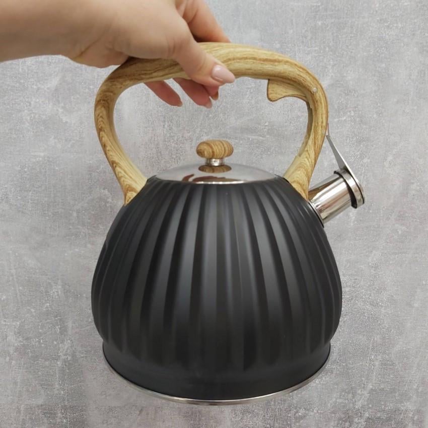 Чайник Kamille КМ-1076 из нержавеющей стали со свистком 3 л (1105725448) - фото 3 Чайник Kamille КМ-1076 из нержавеющей стали со свистком 3 л (1105725448) - фото 3