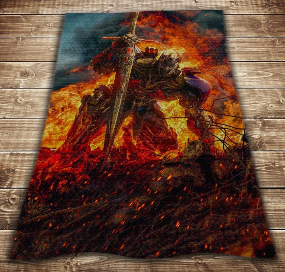 Плед с 3D принтом Трансформерс Оптимус Прайм в огне 150x200 см (epi_0126)