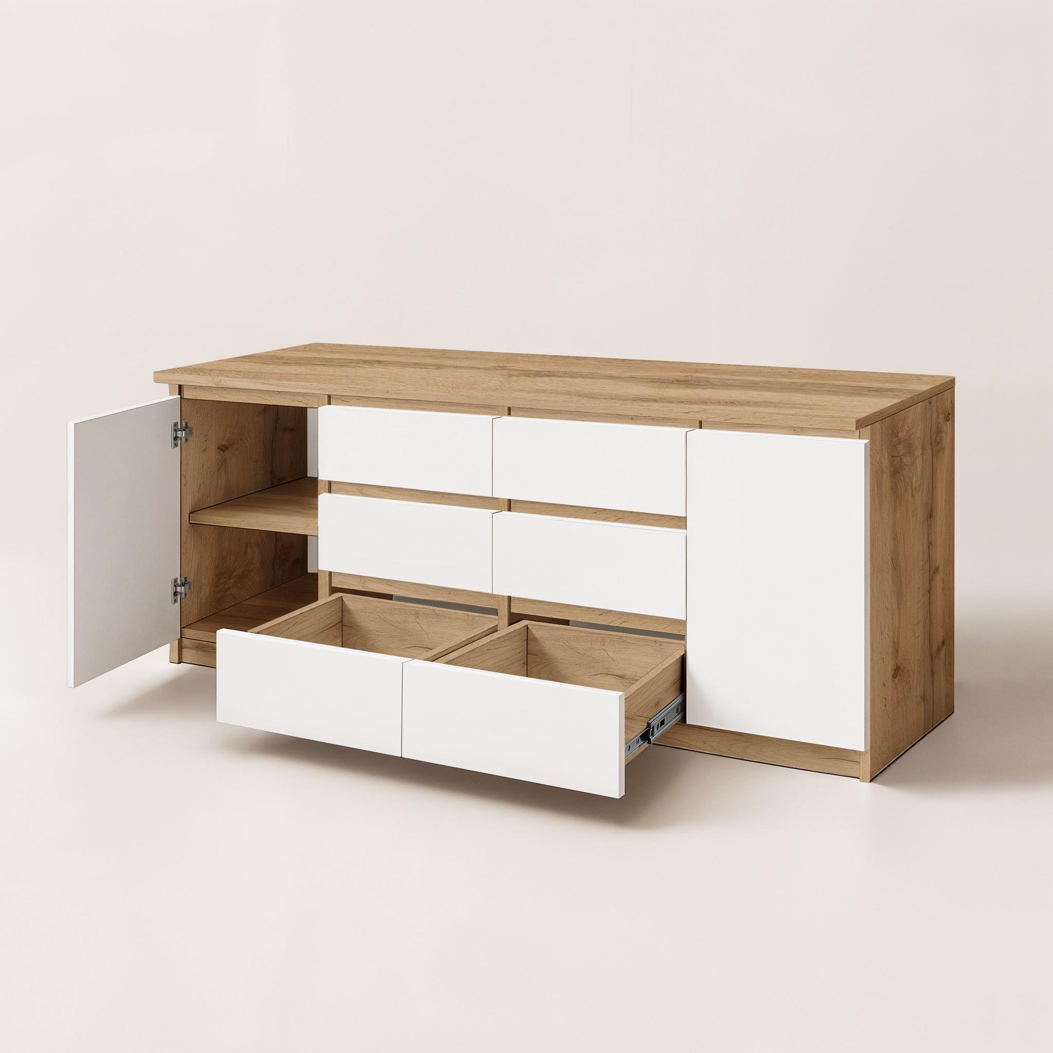 Комод Kraft 1600х345х750 мм Дуб Аппалачи/Белый - фото 3