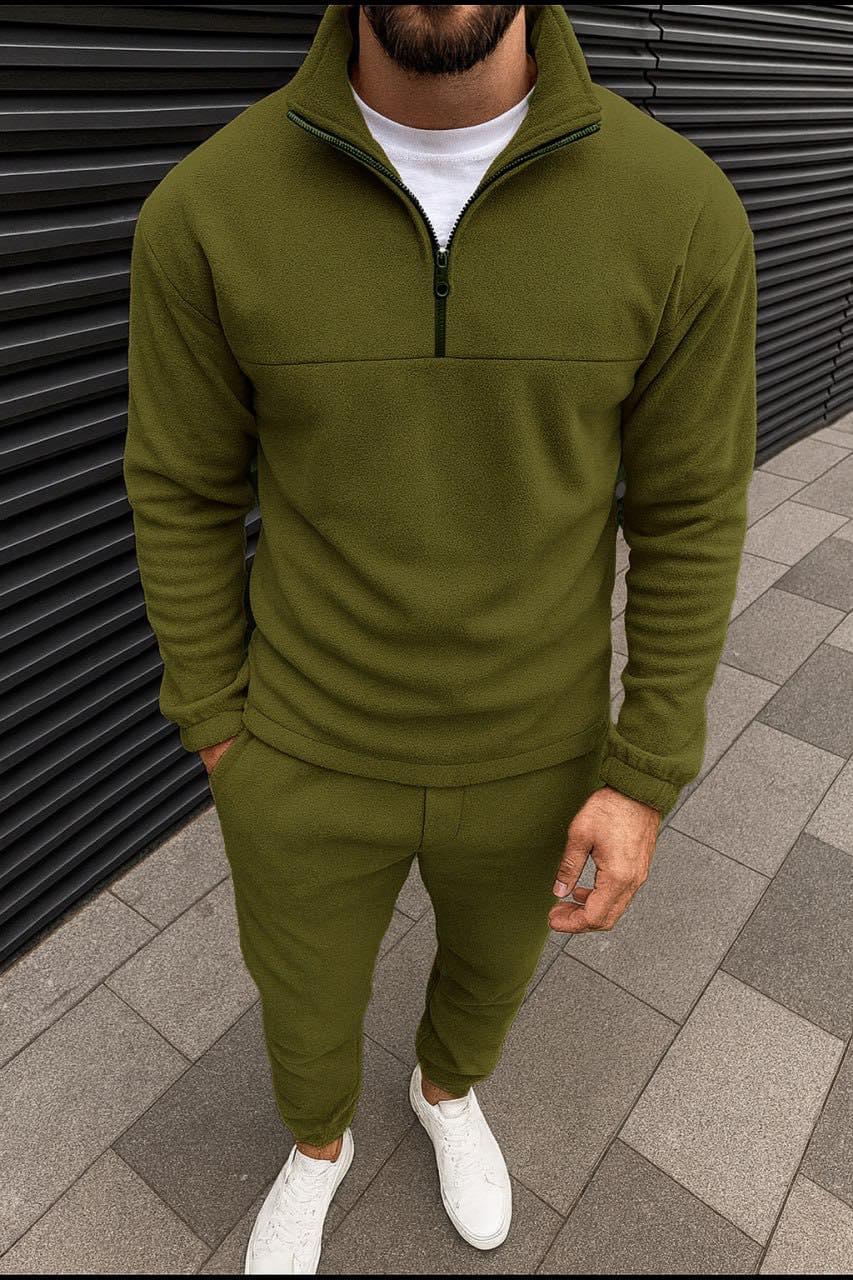 Чоловічий костюм флісовий штани худі XL Хакі