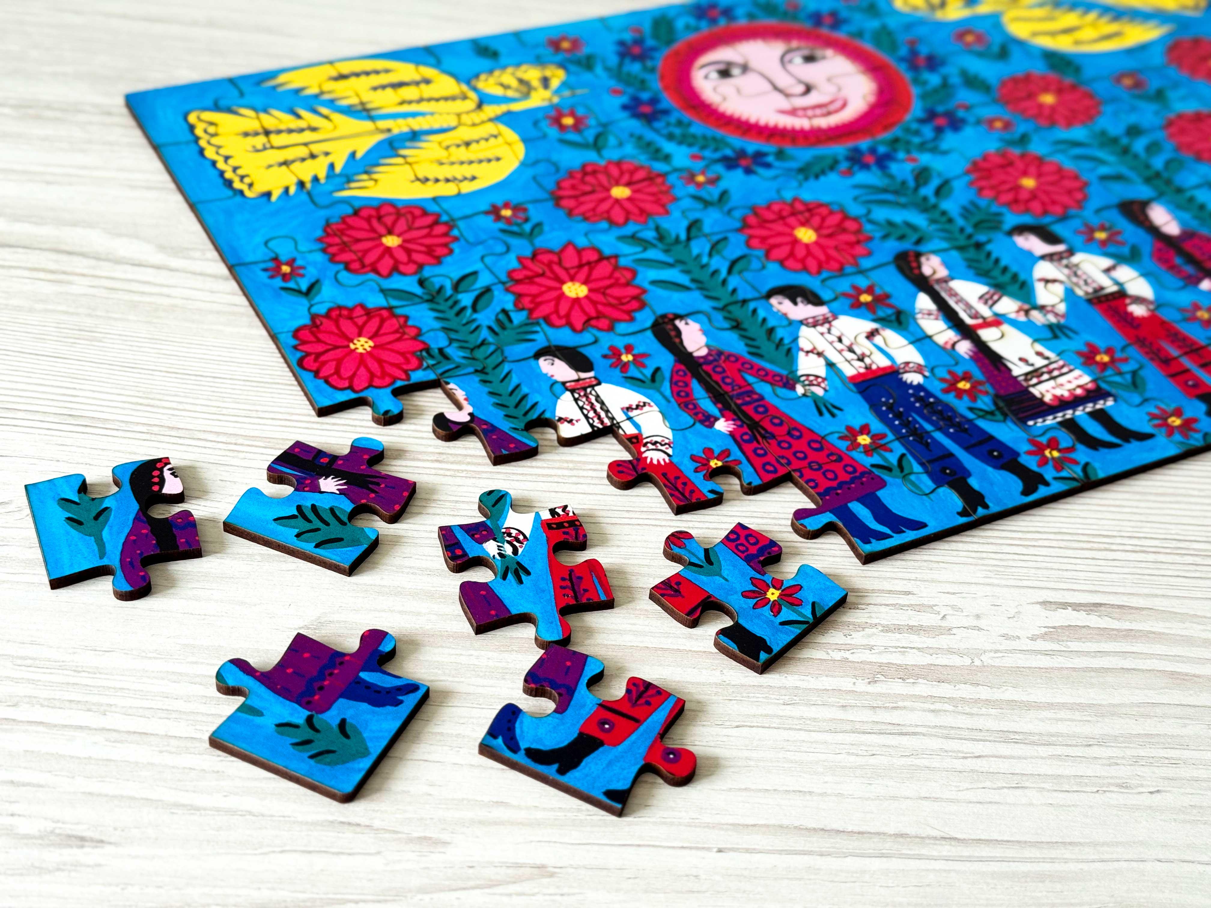 Пазл деревʼяний Наша Армія Наші Хранителі Марія Примаченко 96 елементів (26857126) - фото 3