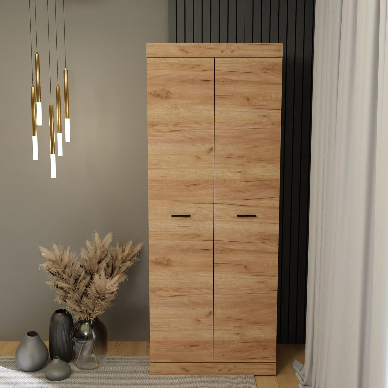 Шафа Еверест Соната-800 2-х дверна 800х500х2050 мм Крафт золотий (ЕВ20396) - фото 4 Шафа Еверест Соната-800 2-х дверна 800х500х2050 мм Крафт золотий (ЕВ20396) - фото 4