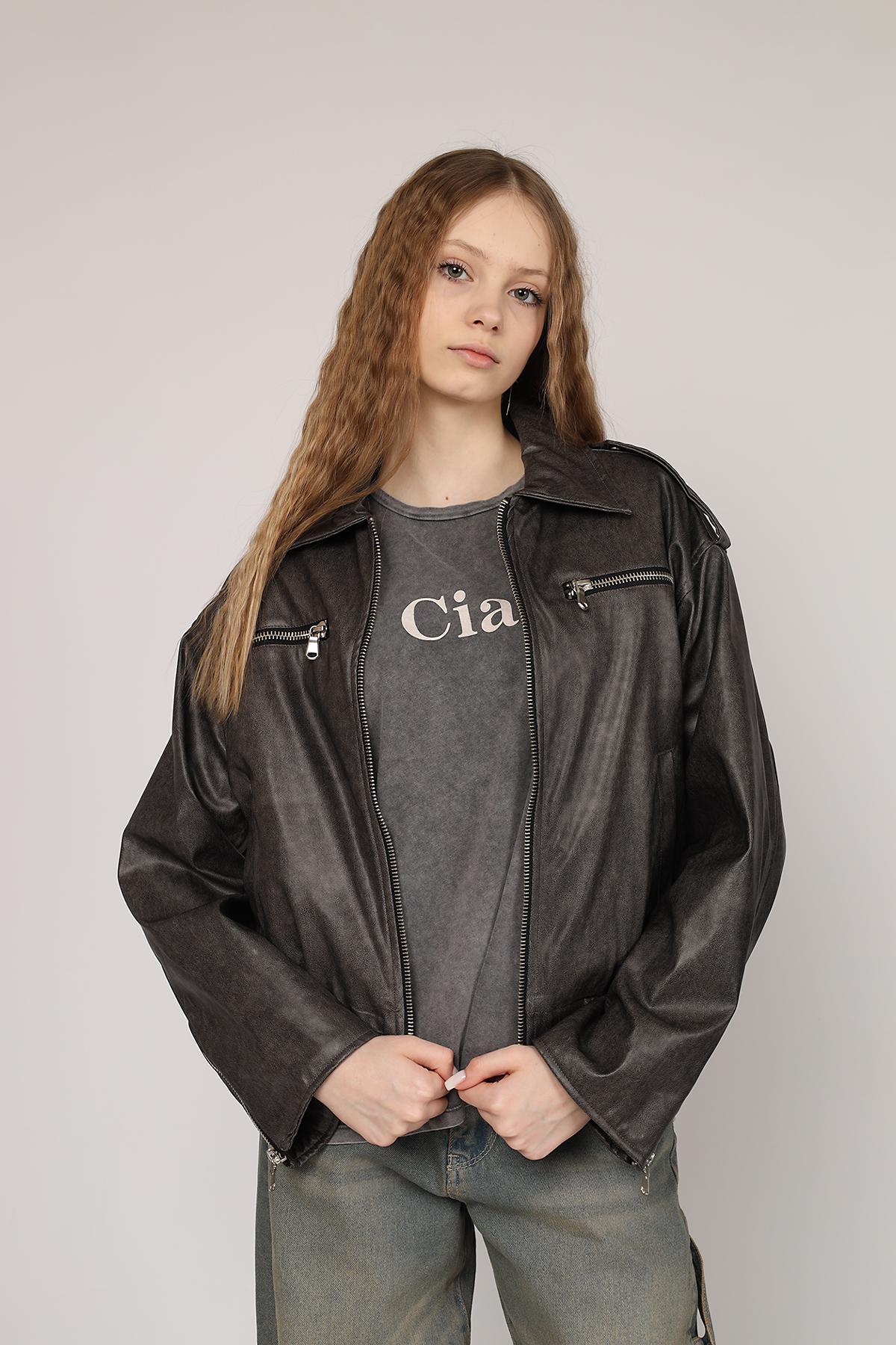 Бомбер жіночий ЦБ-00272387 р. 48 Сірий (28422048) Бомбер жіночий ЦБ-00272387 р. 48 Сірий (28422048)