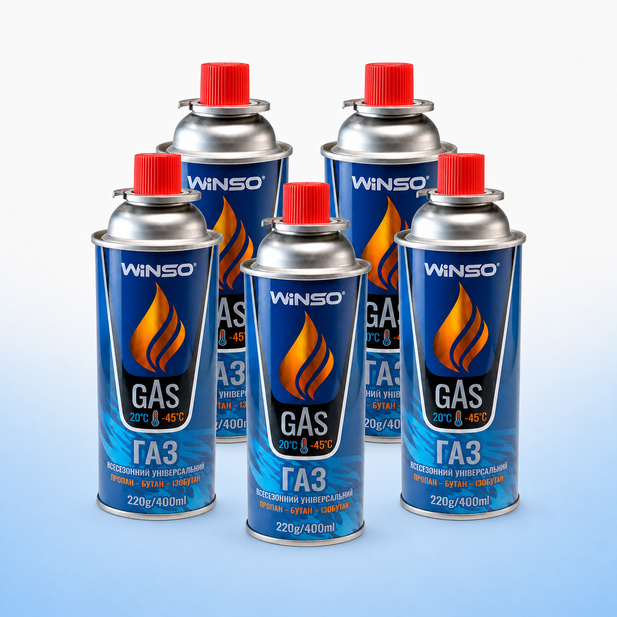 Газовый баллон WINSO 400 мл 5 шт. (37779668)
