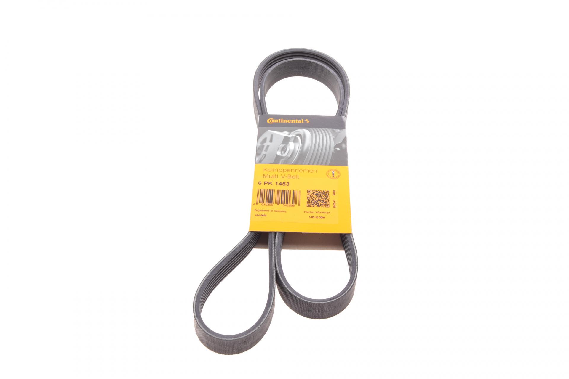 Ремень генератора Continental для Peugeot 206/Partner/Citroen Berlingo 1.1-1.6 02-/VW Fox/Polo 1.2 02-14 (6PK1453)