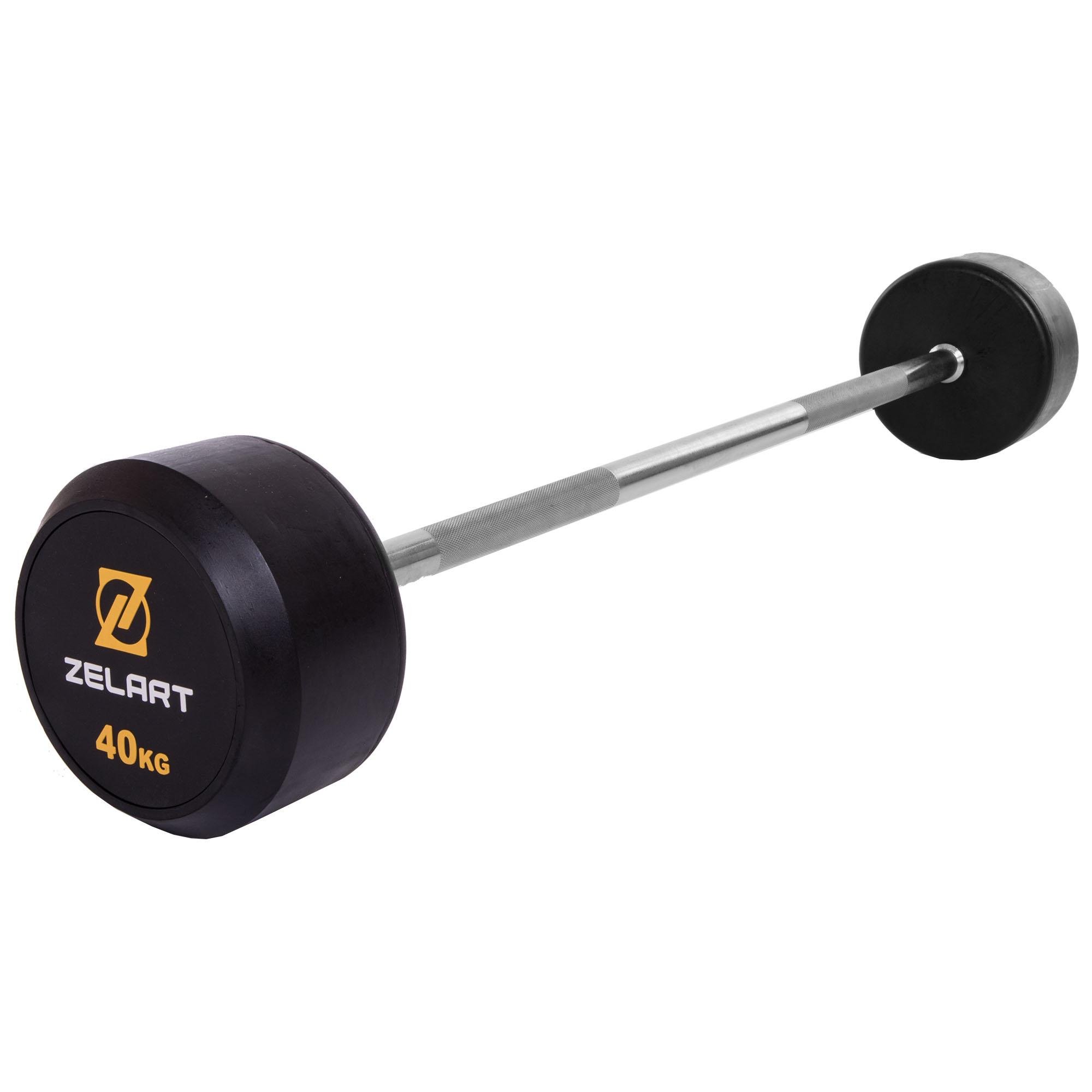 Штанга Zelart Rubber Coated Barbell фіксована пряма гумова TA-2685-40 довжина 95 см 40 кг (DR002605)