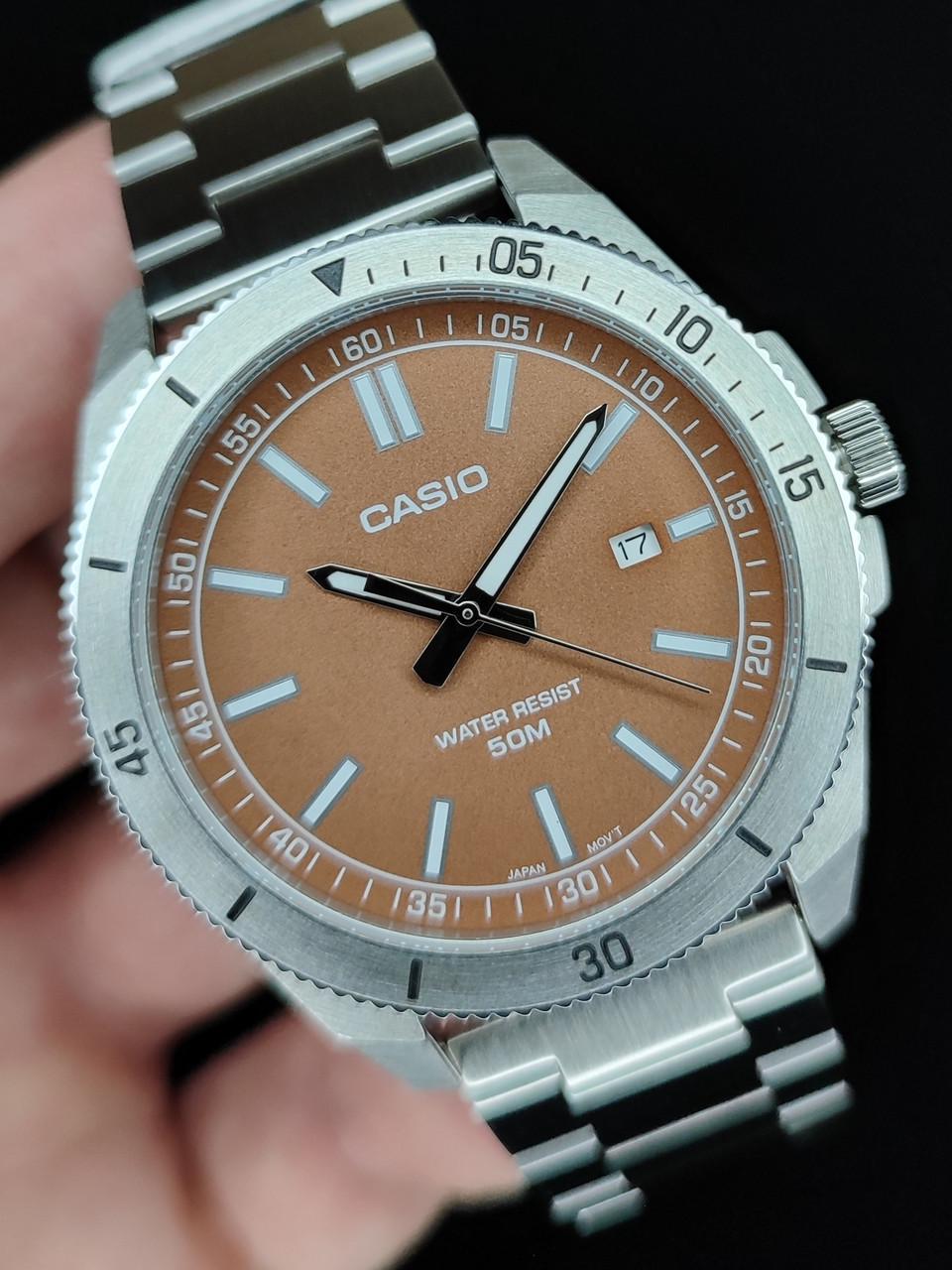 Наручний годинник чоловічий Casio MTP-B155D-5E Timeless Collection з сталевим корпусом Коричневий (2721849490)