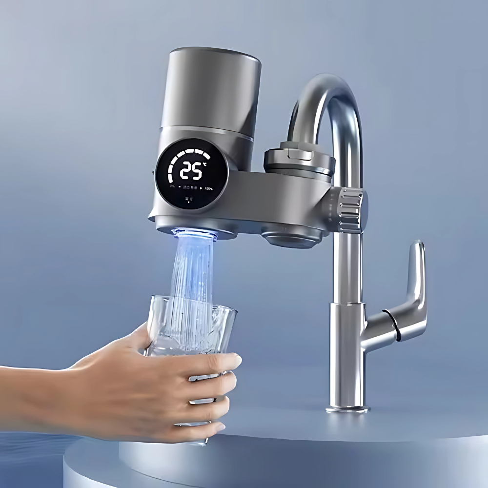 Фільтр-насадка на кран для очищення проточної води на кухню та ванну кімнату універсальна зі смарт дисплеєм - фото 2 Фільтр-насадка на кран для очищення проточної води на кухню та ванну кімнату універсальна зі смарт дисплеєм - фото 2
