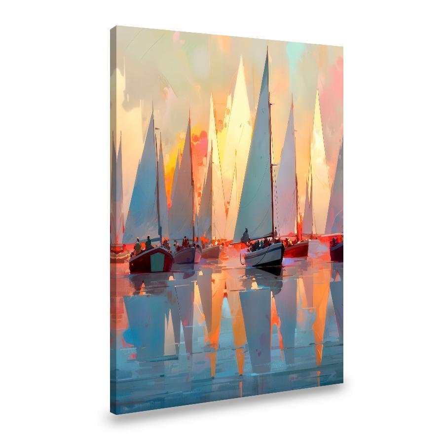 Картина на холсте Живописные парусные лодки 80x54 см (262VP_L)