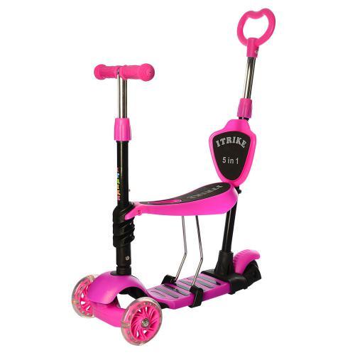 Самокат iTrike JR 3-026-P 5в1 Розовый - фото 2 Самокат iTrike JR 3-026-P 5в1 Розовый - фото 2