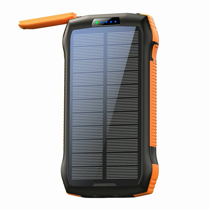 Зарядная батарея iBattery F33W с солнечной панелью и фонариком 33500 mAh Черно-оранжевый