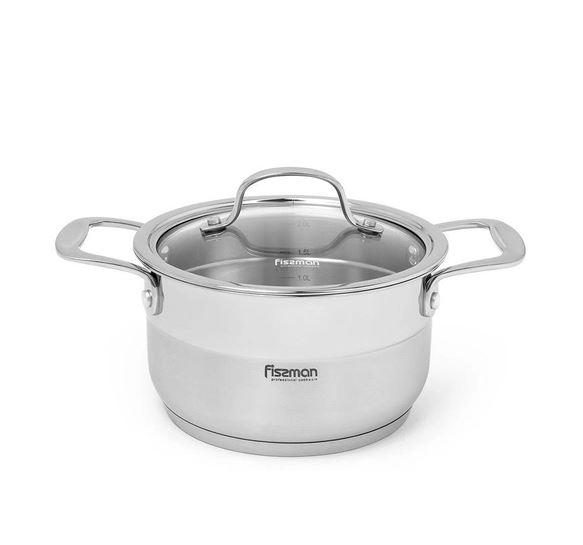 Кастрюля Fissman Nordia FS5371 1,8 л Нержавеющая сталь (14389961)