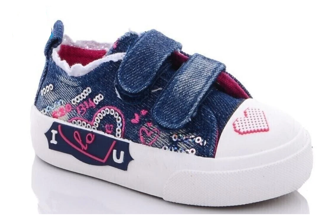 Кеды для девочки джинсовые 2 липучки р. 24 14,2 см (2324591059)