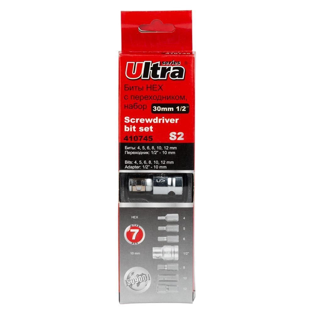 Набор бит Ultra HEX 1/2" 7 шт. S2 (4013202) Набор бит Ultra HEX 1/2" 7 шт. S2 (4013202)