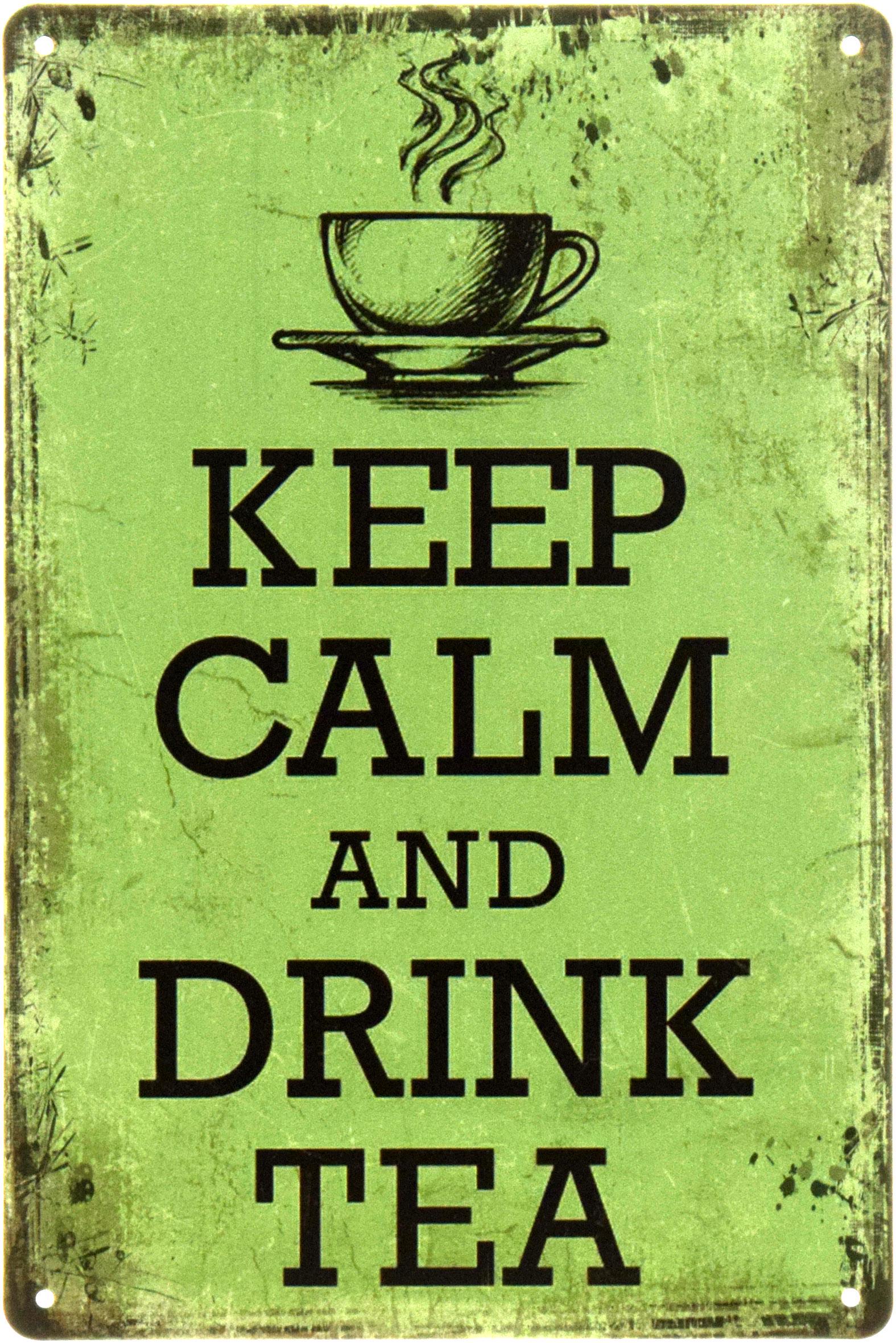 Табличка металлическая "Keep Calm And Drink Tea" 20x30 см (ms-104550)