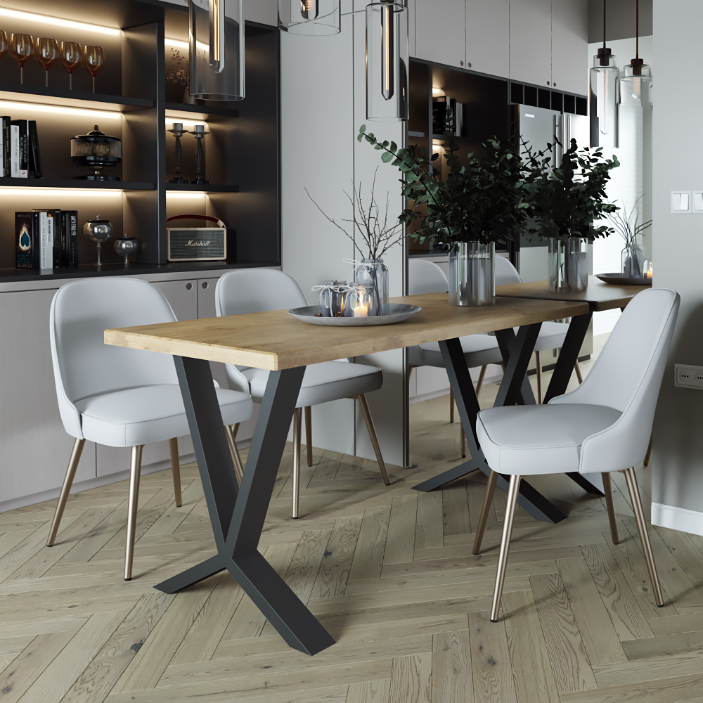 Комплект опор для стола из металла 700х100 мм H 730 мм 2 шт. Черный (1051) - фото 2