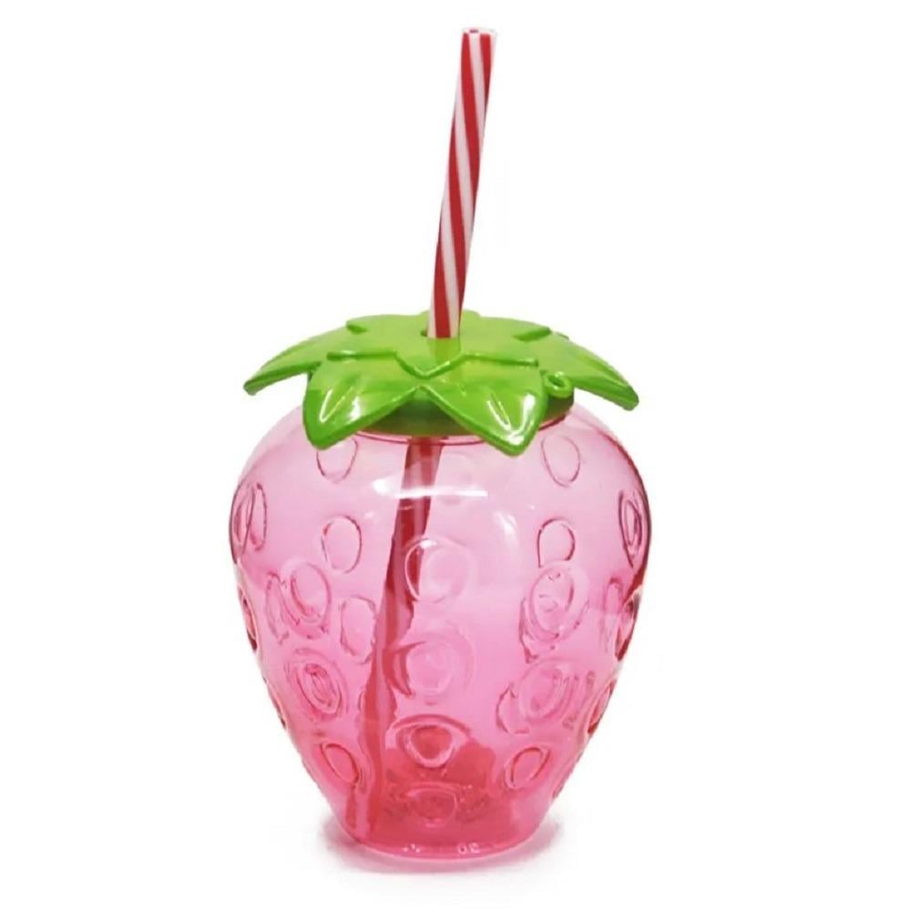 Склянка з кришкою та трубочкою R101013 Strawberry 500 мл