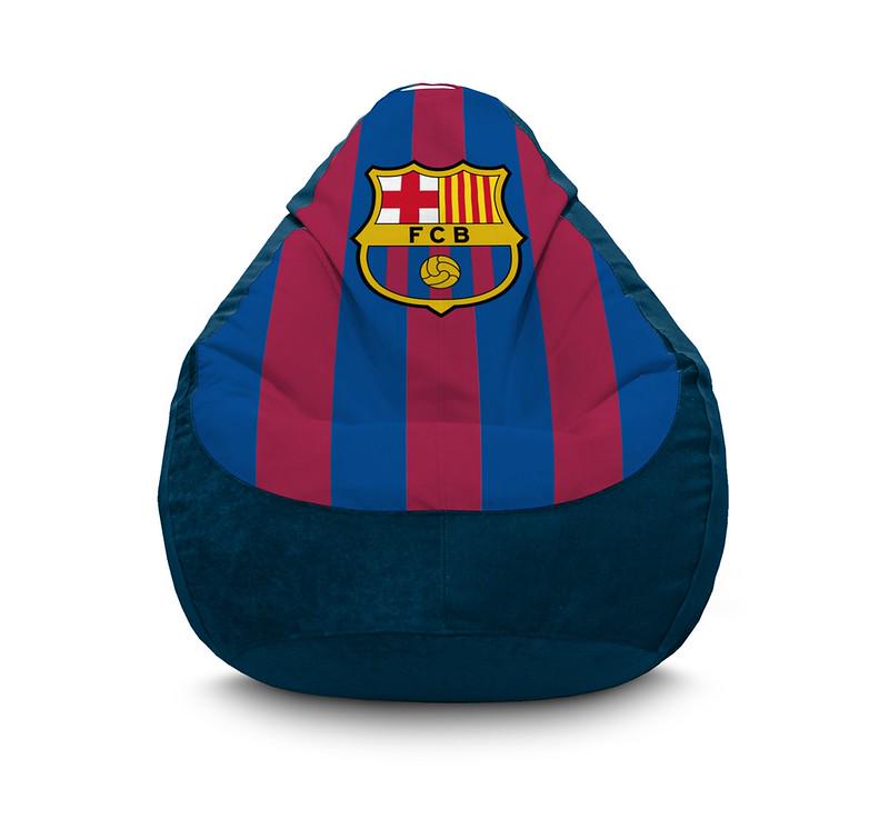 Кресло мешок iPuff Football Barcelona Флок XXXL 100х135 см Синий