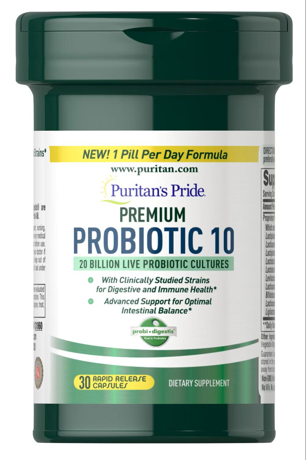 Пробиотики Puritan's Pride Probiotic 10 30 капс.