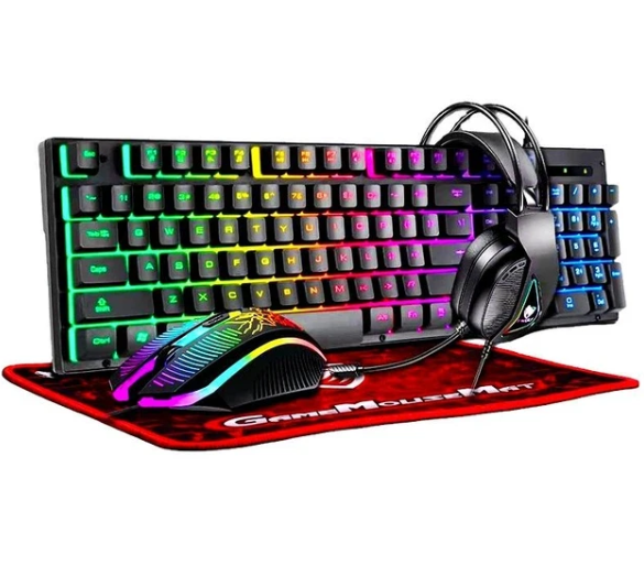 Игровой комплект Gaming Combo 4-in-1 T-Wolf TF-400 клавиатура/мышь/наушники/коврик для геймеров (4858)