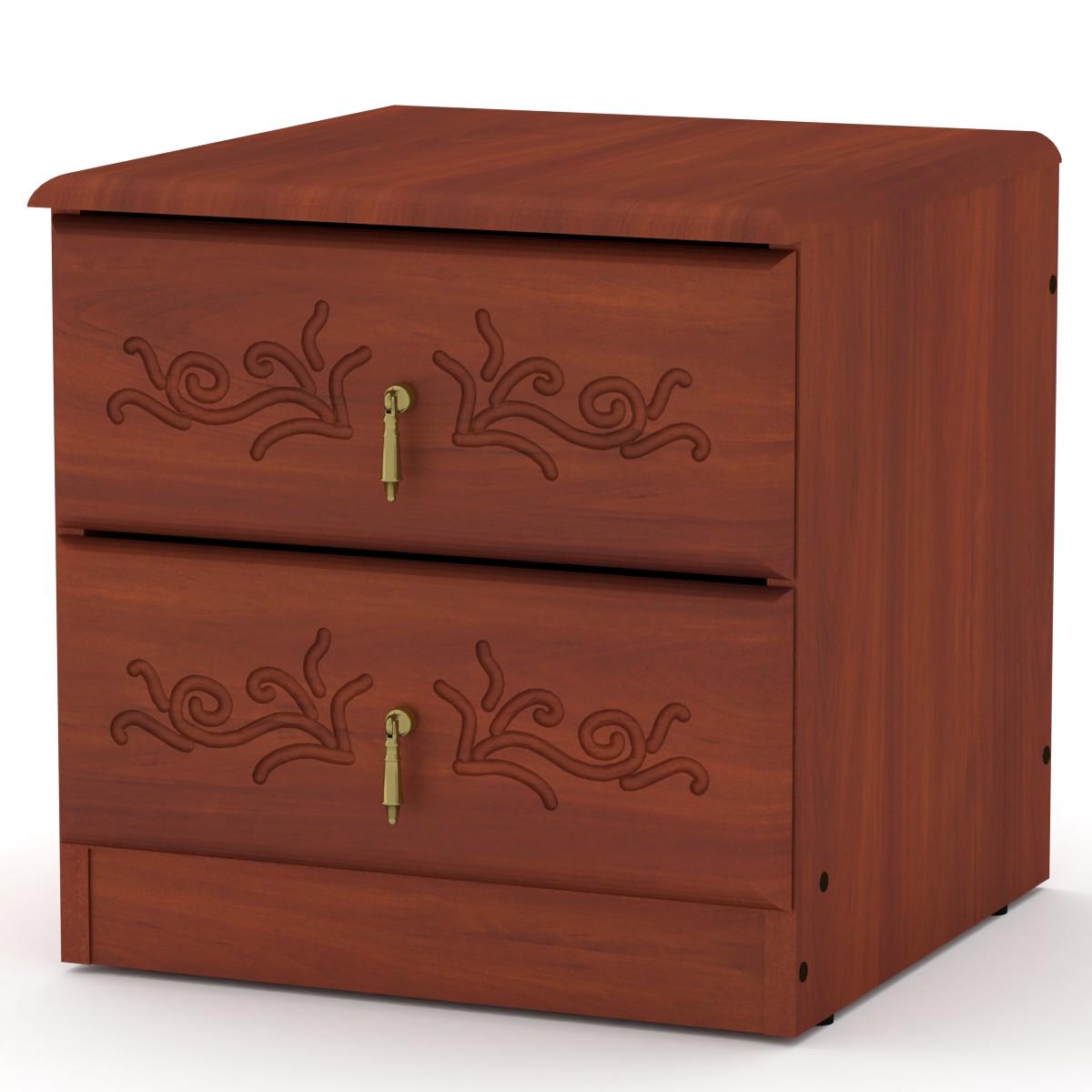 Тумба прикроватная для спальни Компанит ПКТ - 5 с двумя ящиками МДФ Яблоня