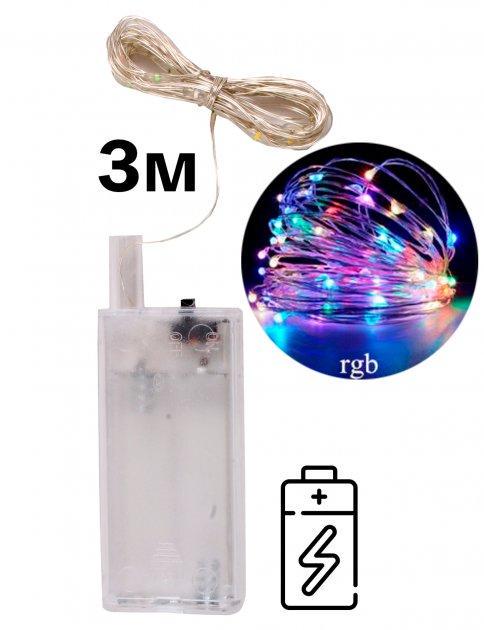 Гирлянда на батарейках Maxta 30LED капля нить гибкая 3 м - фото 3