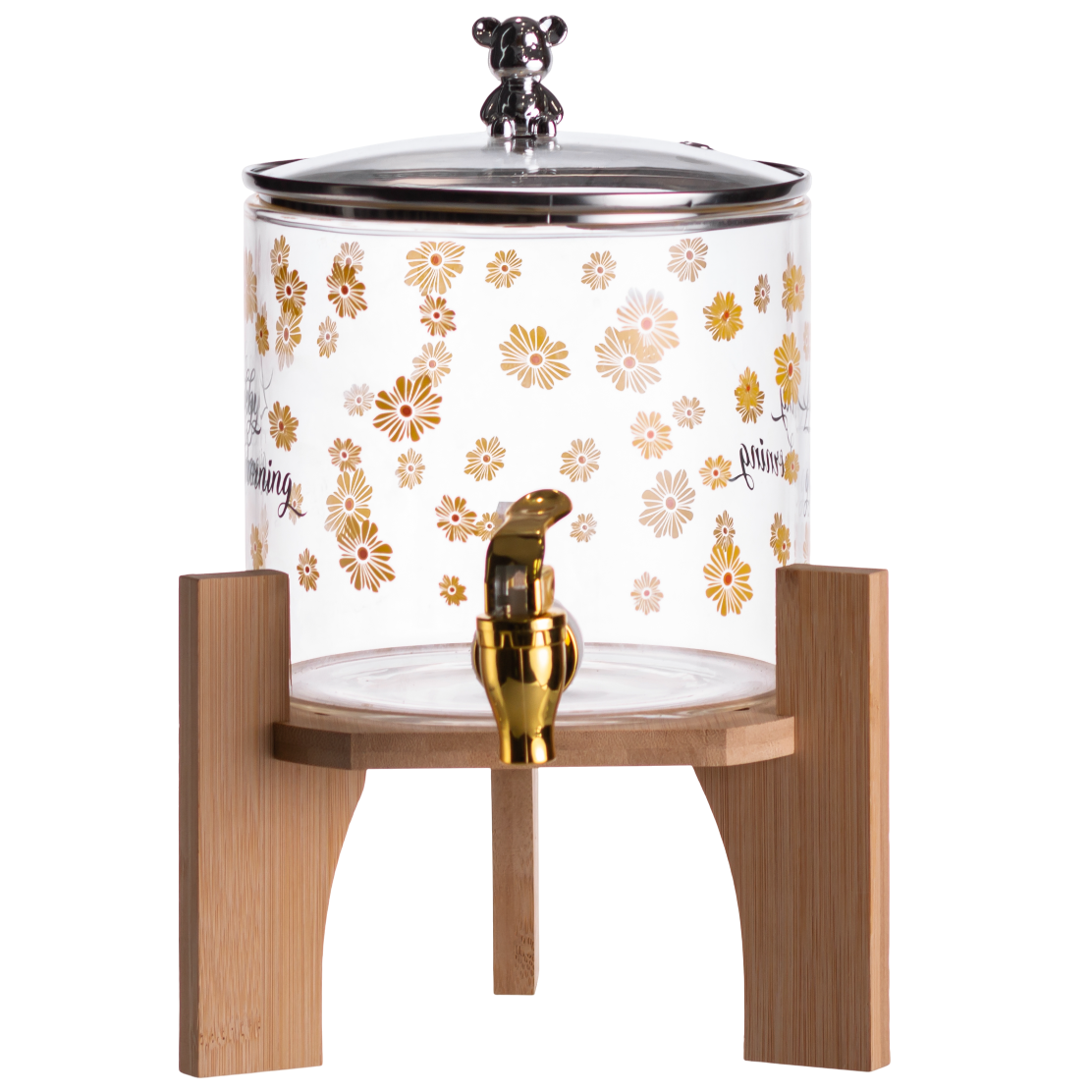 Лимонадница с краном на бамбуковой подставке 2,6 л (HP-34-16) - фото 1 Лимонадница с краном на бамбуковой подставке 2,6 л (HP-34-16) - фото 1