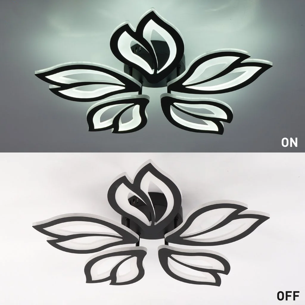 Люстра светодиодная ESLLSE ASTRA 5F с пультом 60 Вт 560x95 мм Черный (10592) - фото 9