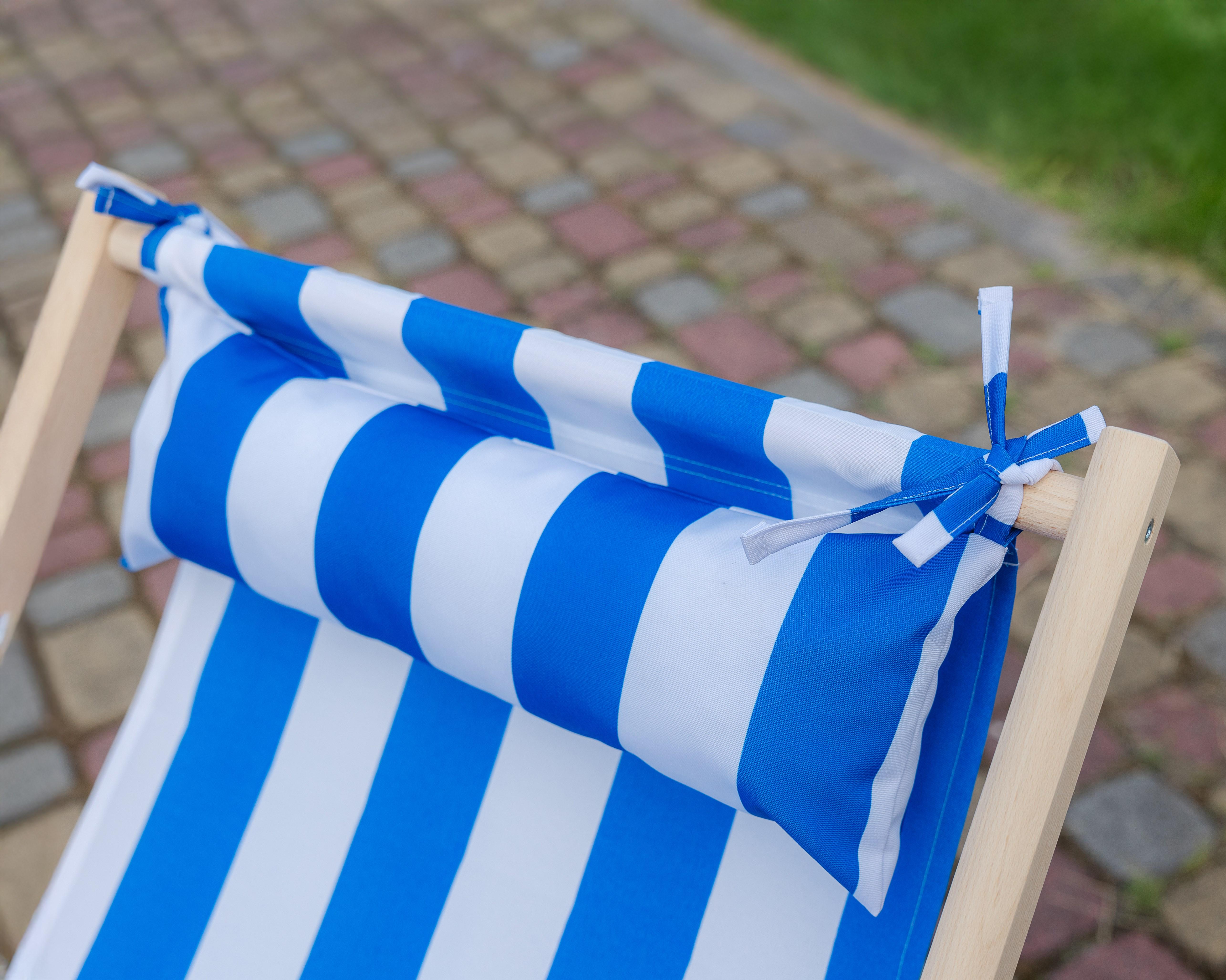 Шезлонг дерев'яний розкладний XRmaster з підлокітниками та підголовником Синьо-білий (0002249) - фото 3 Шезлонг дерев'яний розкладний XRmaster з підлокітниками та підголовником Синьо-білий (0002249) - фото 3