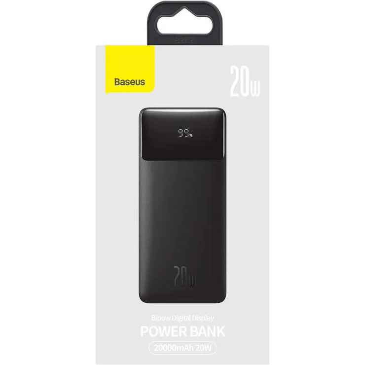 Батарея портативная BASEUS Bipow Digital Display PPBD050501 20000 mAh 20 W Black - фото 7