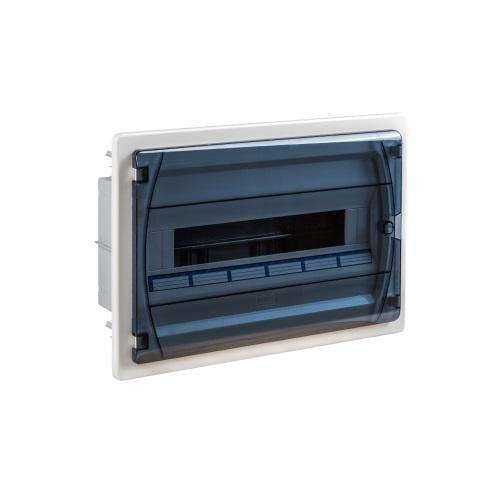 Корпус розподільчий IDE 1x18 модулі прозорі двері N/PE шина IP40 (GPE18PT/RR)