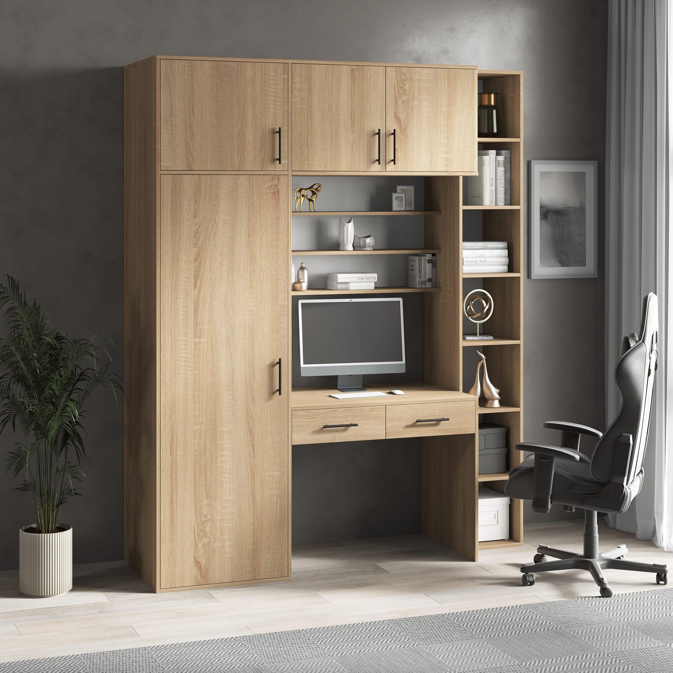 Письмовий стіл зі стелажом та пеналом Дуб Сонома (380212)