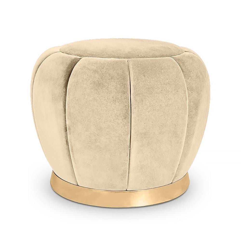 Пуф MeBelle Richie велюр 59х48 см Світло-сірий (P_017_s) - фото 4