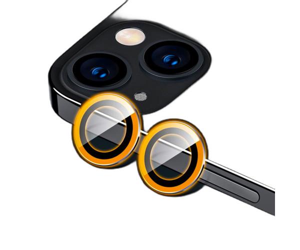 Люминисцентное гибкое стекло HD Camera Film на заднюю камеру для iPhone 13 Mini (светится в темноте) Оранжевый