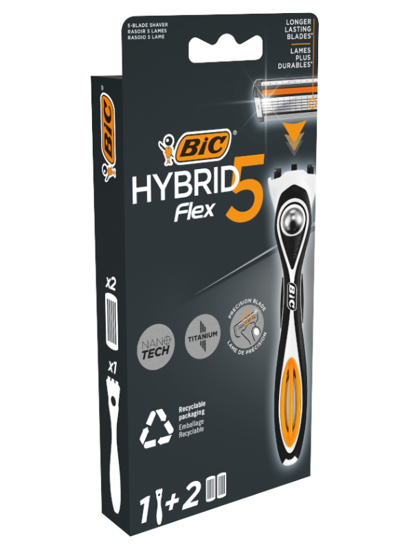 Станок для гоління Bic Flex 5 Hybrid з 2 змінними картриджами (921385)