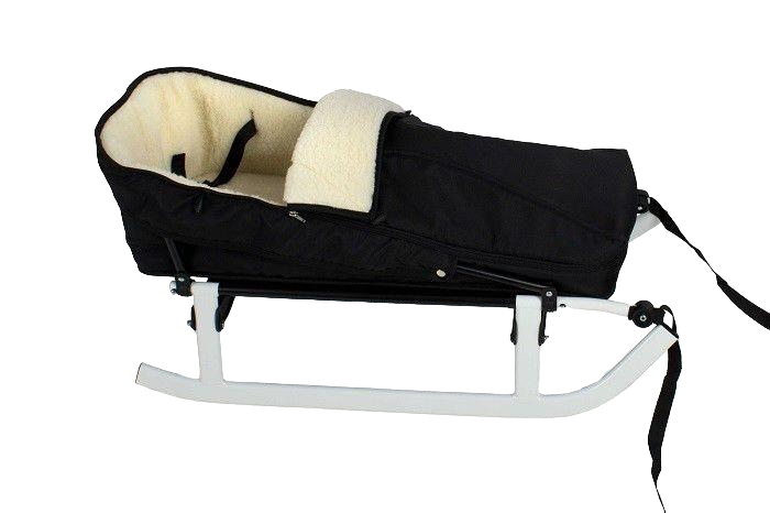 Санки Winter Sport спинка с мягким сиденьем Серый с черным