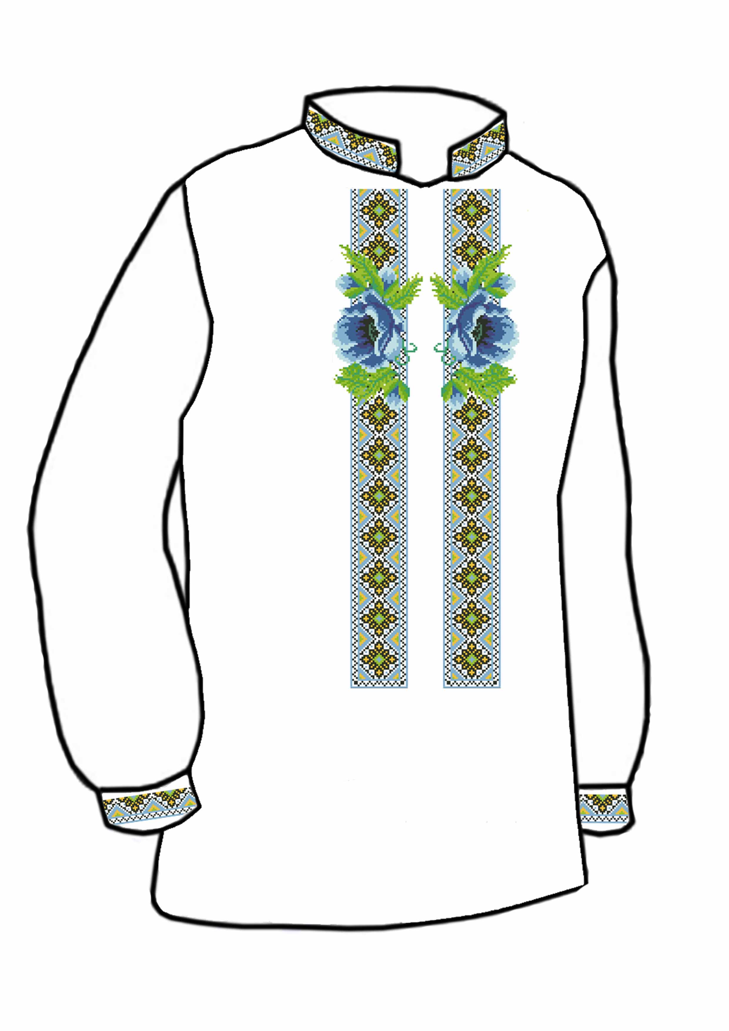 Заготовка для вишивки нитками або бісером сорочка СЧ-133 домоткане полотно Заготовка для вишивки нитками або бісером сорочка СЧ-133 домоткане полотно