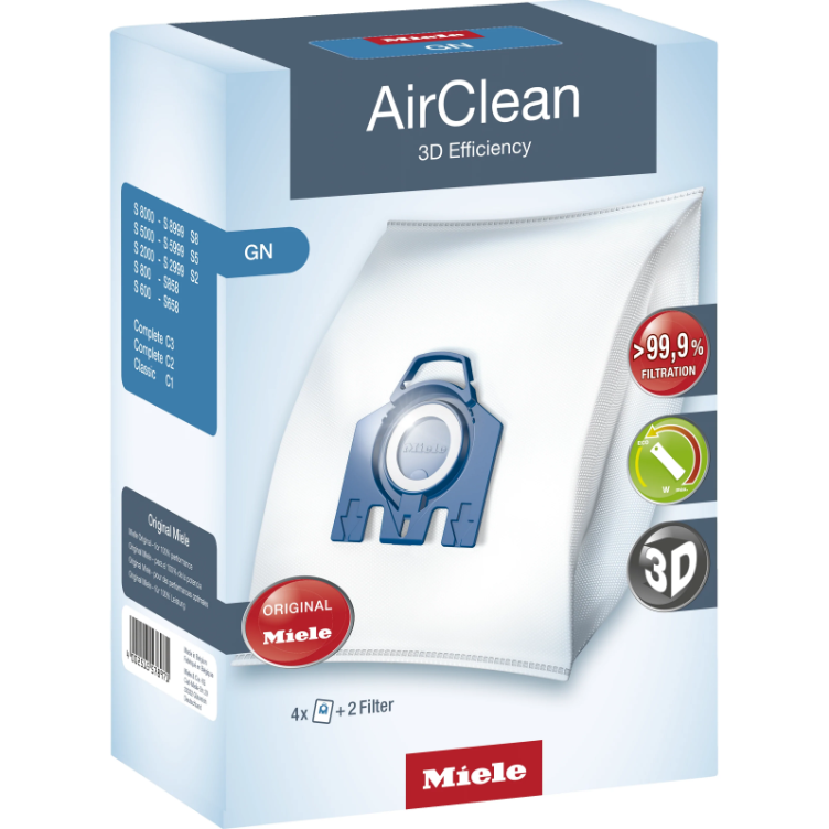 Набор мешков для пылесоса Miele HyClean 3D Efficiency GN с 2 фильтрами 4 шт. (10316335)