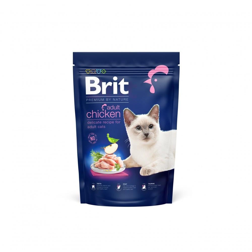 Корм сухой Brit Premium Cat by Nature Adult Chicken для взрослых кошек с курицей 800 г (34806878)